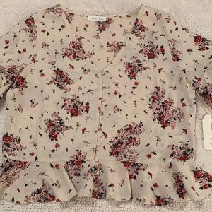 Blues & Greys floral top women’s size Large NWT
